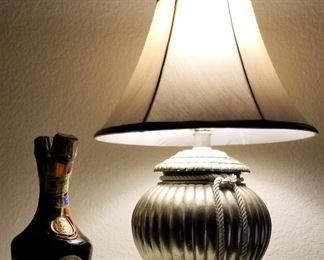 Collectible liquor decanter and vintage lamp 