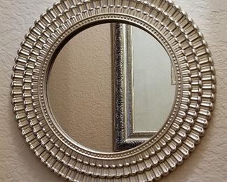 Round silver mirror