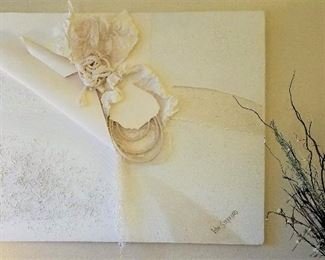 Very large 3 dimensional white paper sculpture art. What an unusual piece. It is beautiful!