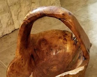 Sculptured carved basket