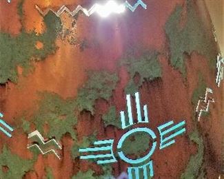 Top of the metal southwest lamp shade
