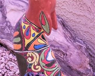 Colorful howling coyote