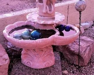 Beautiful fountain with children