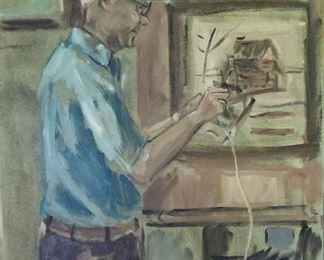 Man painting artwork