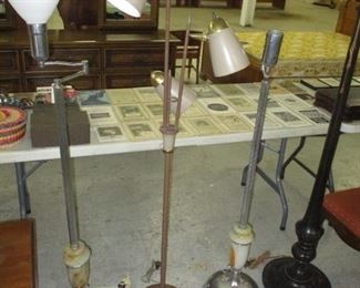 FLOOR LAMPS, MARBLE, MID CENTURY MODERN