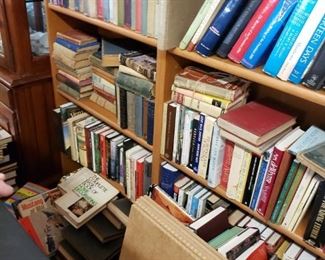 Many antique and vintage books 