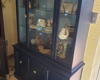 Painted china cabinet with light 