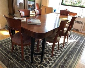 Dining Room Table w/ 6 Chairs, Oriental Carpet / Rug