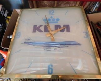 Vintage KLM Airlines Advertising Clock