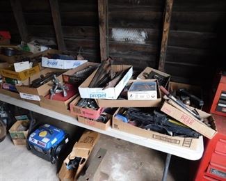 Flats of Assorted Tools and Hardware Items