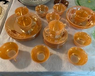 FireKing Peach Lustre Set