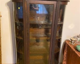 Antique Bow Front China Cabinet