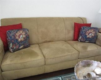 Suede-like matching sofa and loveseat