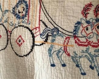 Gorgeous hand stitched Carnival baby blanket