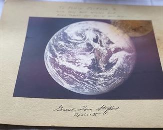 Signed Copy of  planet earth Apollo X 
Signed by General Tom Stafford