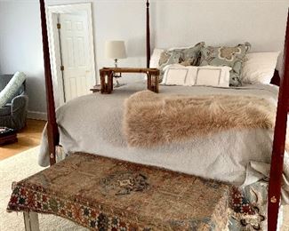 King Size Owen Suter Bed, rugs to die for and the best linens ever!