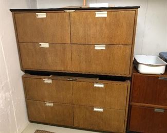 2 mid century double file drawers
