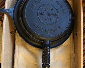 early Griswold cast iron waffle iron