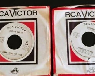 Vintage RCA Victor White Label Demo 45 Records 