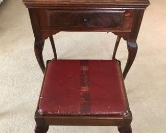 Vintage Singer Sewing Machine Cabinet with Matching Bench