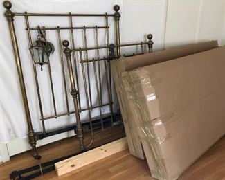 Brass Single Bed And Hanging Lamp https://ctbids.com/#!/description/share/317467