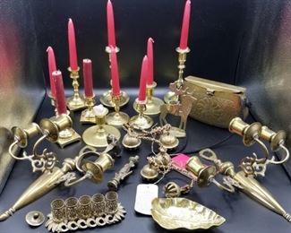 Brass Candle Holders, Scones, Hardware, Handbag https://ctbids.com/#!/description/share/317423