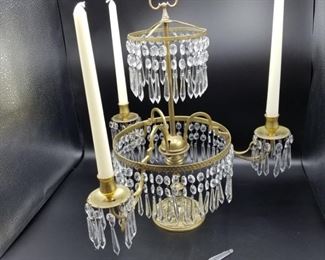 Vintage Metal Candelabra with Glass Prisms https://ctbids.com/#!/description/share/317405
