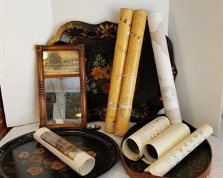 Painted Trays, Currier and Ives Calendar Prints, Mirror https://ctbids.com/#!/description/share/317433