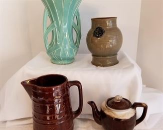 Vintage McCoy - Marcrest- Pottery Vase & Pitcher https://ctbids.com/#!/description/share/317414 