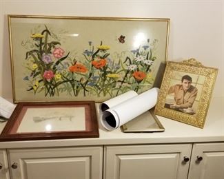 Signed Artwork and Crewel Art Framed https://ctbids.com/#!/description/share/317447