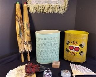Vintage Tin, Art Glass Paperweights, Asian Umbrellas https://ctbids.com/#!/description/share/317422