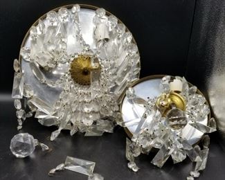 Vintage Ceiling Lamps w Glass Prisms https://ctbids.com/#!/description/share/317424