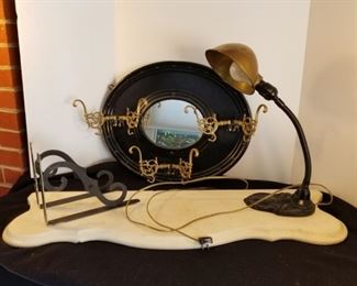 Vintage Lamp, Mirror, Marble Shelf https://ctbids.com/#!/description/share/317429