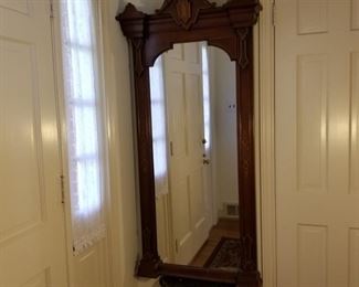 Large Vintage Wooden Hallway Mirror https://ctbids.com/#!/description/share/317435