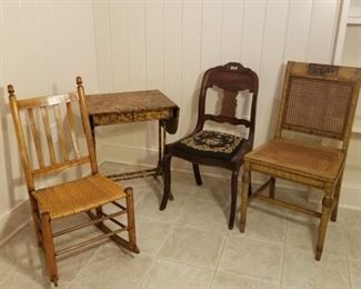 3 Vintage Chairs & Ornate Table https://ctbids.com/#!/description/share/317456
