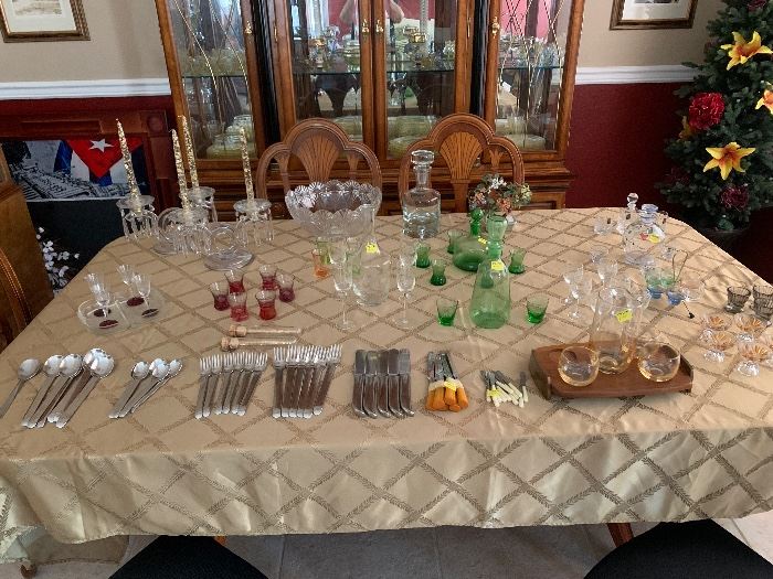 Flatware set by Laufer Lola, decanter sets