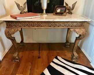 Marble Top Claw Foot Table