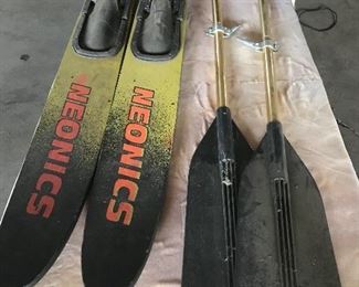 Vintage Ski Set and Boat Oars