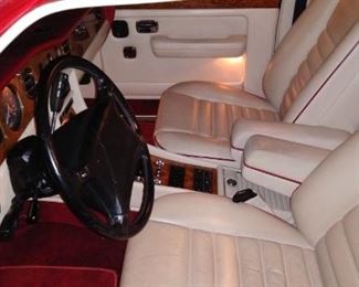 Bentley interior shot of front seats