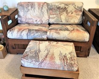 This End Up Loveseat and ottoman