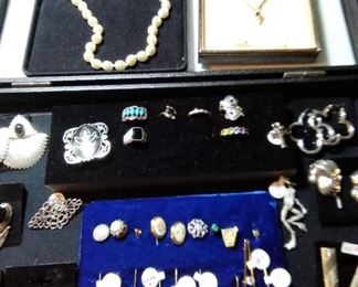 Various jewelry - silver, 925 and plate, gold, pearls and costume