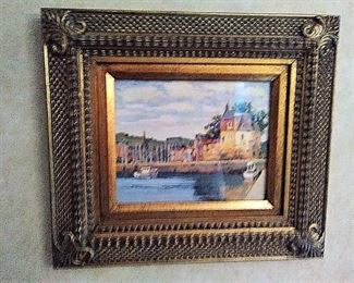 Nicely framed oil under UV glass