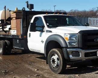 2013 F-550 Super Duty Flat Bed Truck VIN# 1FDUF5GT0DEB10807, Miles On Odometer 97,326