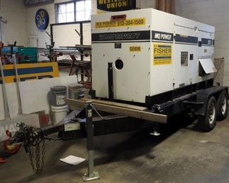 Multiquip Power Whisperwatt Towable Diesel Generator, Model #DCA-125SSJU, Single-Side Service, Single Phase, John Deere 6 Cylinder Engine