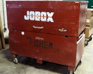 Rolling Jobox Gang Box With Piano Hinge Lid, 57" x 61" x 32"