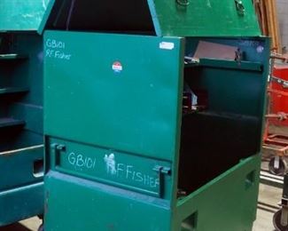 Greenlee Metal Rolling Flat Top Box With Piano Hinge Lid, Model #4848, 48" x 48" x 30", Contents Included