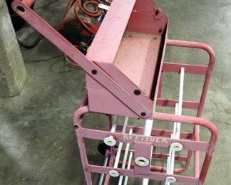 2-Wheeled Metal Wire Reel Caddy, 43" Tall