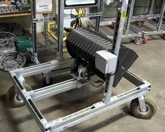 Custom Made Metal Rolling Job Site Light, Large RAB LED Floodlight, 49" x 32" x 42"