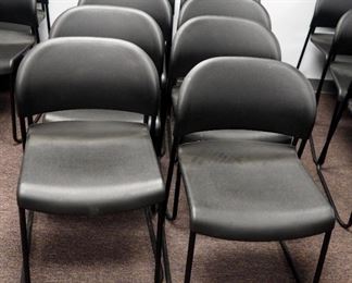Hon Metal Framed Molded Plastic Chairs, Qty 8
