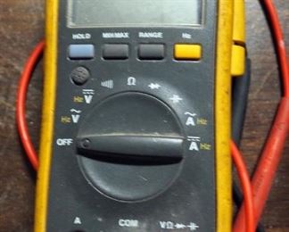 Fluke True RMS Multimeter Model 112, With Leads And Greenlee Acoustical/Optical Tester, With Leads and Leather Belt Case